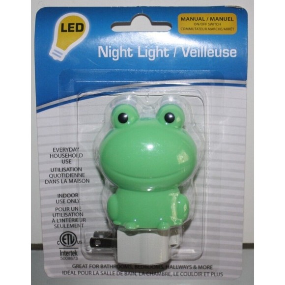 Unbranded Other - Green Frog LED Nightlight Rotary Adjustable Shade On/Off Switch NIP